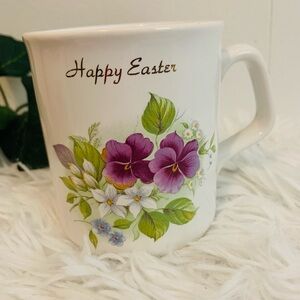 Vintage Easter Mug-Handcrafted Pansy Design-England